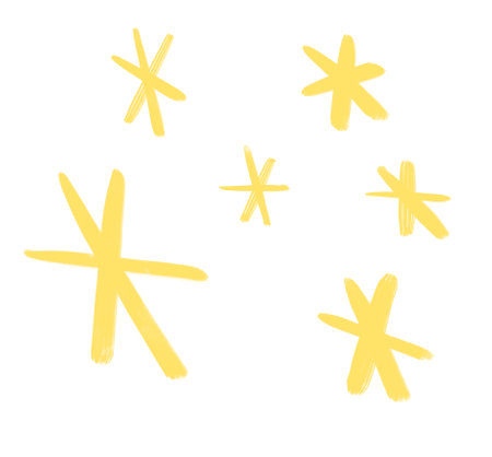 star doodle freehand sketch drawing shape form abstrct element of night sky shiningの写真素材