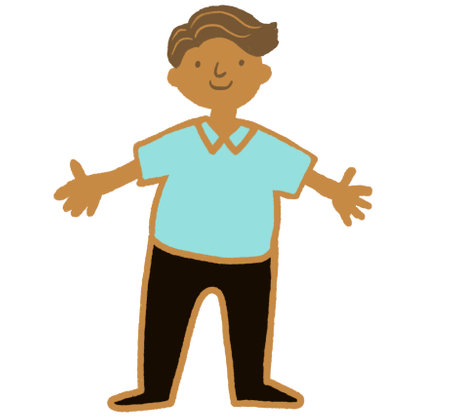 Hispanic south Asian man cartoon illustration smiling friendly guy artの写真素材