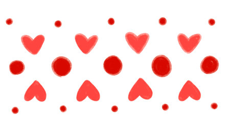 valentines day hand drawing line banner illustration heart and decoration elements artの写真素材