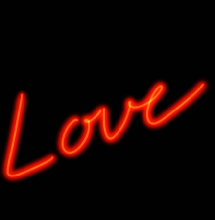 Neon heart glow valentine day love element sign symbol illustration artの写真素材