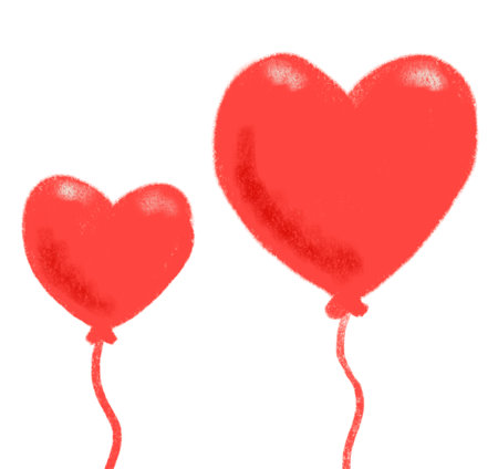 Valentine heart love shape balloon deocration hand drawing illustration element artの写真素材