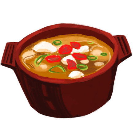 Korean hot soup hand paitning illustration foodの写真素材