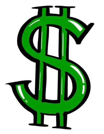 Money dollar symbol icon financial revenue cash abstract hand painting drawing illustration artの写真素材