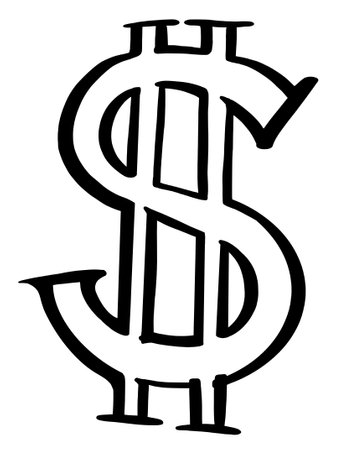 Money dollar symbol icon financial revenue cash abstract hand painting drawing illustration artの写真素材