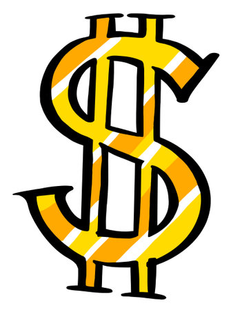 Money dollar symbol icon financial revenue cash abstract hand painting drawing illustration artの写真素材