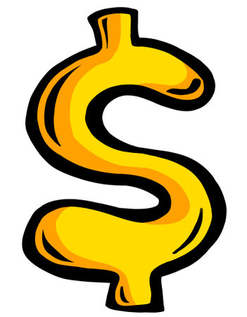 Money dollar symbol icon financial revenue cash abstract hand painting drawing illustration artの写真素材