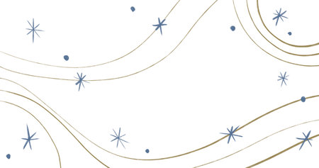 Starry night moon star night sky decorative gold blue ornament illustrationの写真素材