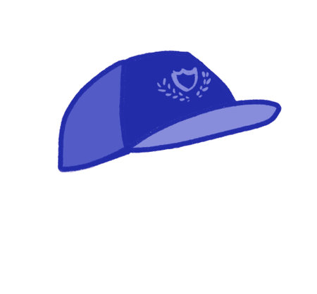 blue basecall cap hat fashion hat hand drawing illustration artの写真素材