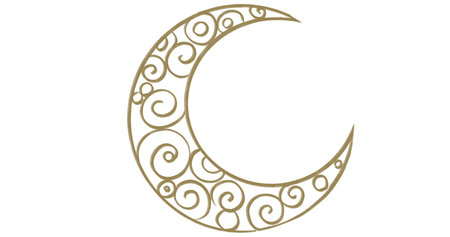 Starry night moon star night sky decorative gold blue ornament illustrationの写真素材