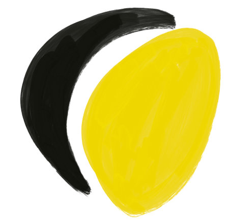 Yellow black pattern element doodle sketch oil painting brush texture background artisticの写真素材