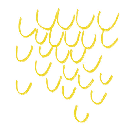 Yellow black pattern element doodle sketch oil painting brush texture background artisticの写真素材