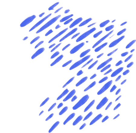 Caligraph brush painting illustration line star sky element starry night yellow and blue artの写真素材