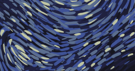 Starry night element illustration painting vincent van gogh style sky star cloud treeの写真素材