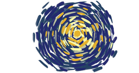 Starry night element illustration painting vincent van gogh style sky star cloud treeの写真素材