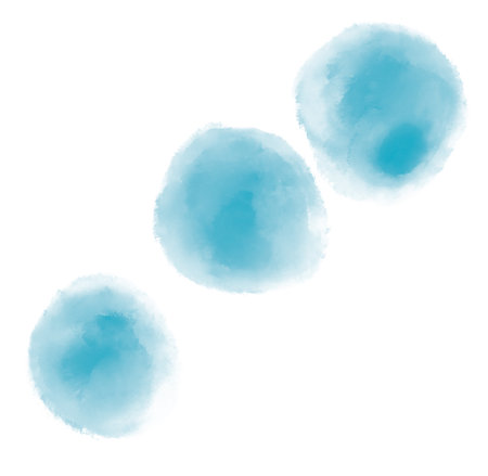 Watercolor wet painting colour blending elements dots brush stroke circle sphere background illustration artの写真素材