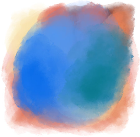 Watercolor wet painting colour blending elements dots brush stroke circle sphere background illustration artの写真素材