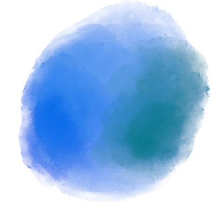 Watercolor wet painting colour blending elements dots brush stroke circle sphere background illustration artの写真素材