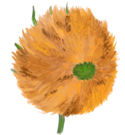 Sunflower oil painting impressionism brush vincent van gogh style summer flowers illustrationの写真素材