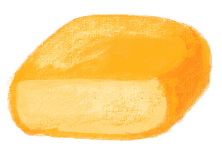 Chalk drawing paint slice of cheese dairy food illustration paintingの写真素材