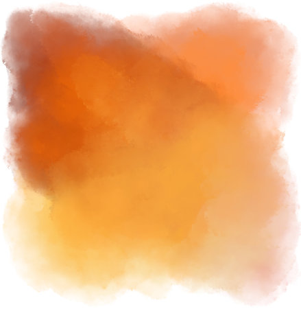 Yellow orange watercolor wet brush paint texture artistic background bubble illustration artの写真素材