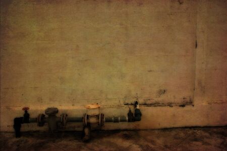 The wall with the gas pipesの写真素材