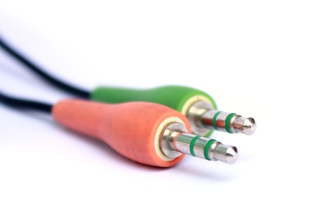 Plug-in for left and right channels with red and green colors of body