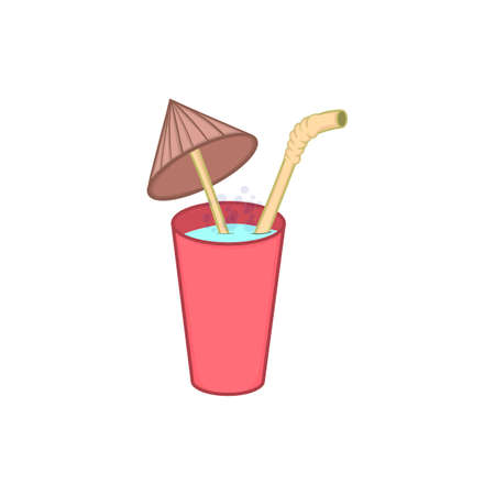 Summer beach ice cocktail isolated illustration on white background in cartoon style. Design elementのイラスト素材