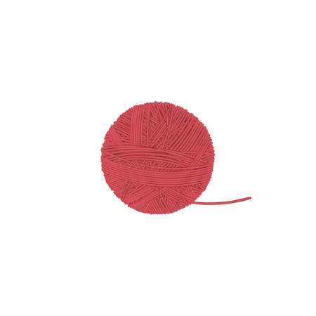 ball of thread isolated illustration on a white background in cartoon style. Design elementのイラスト素材