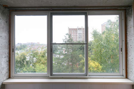 view from the balcony of the apartment buildingの写真素材