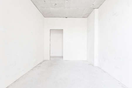 interior of the apartment without decoration in gray colors