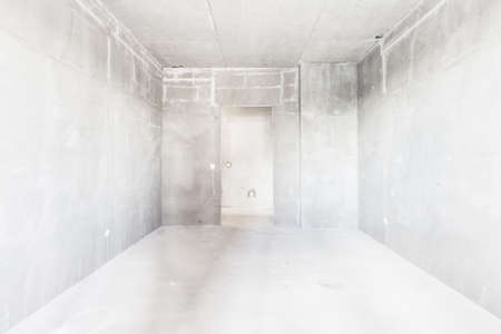 interior of the apartment without decoration in gray colors