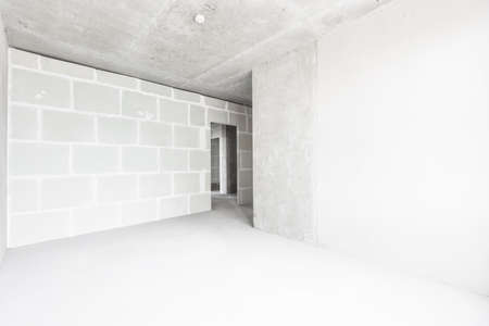 interior of the apartment without decoration in gray colors