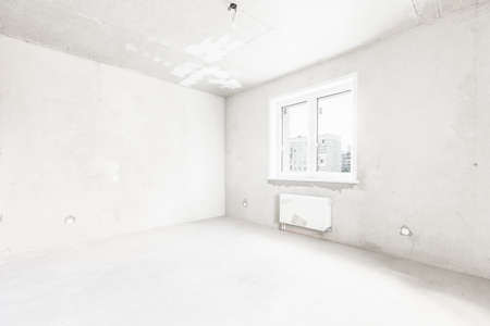 interior of the apartment without decoration in gray colors