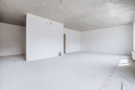 interior of the apartment without decoration in gray colors