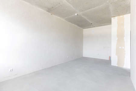 interior of the apartment without decoration in gray colors