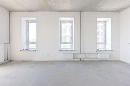 interior of the apartment without decoration in gray colors