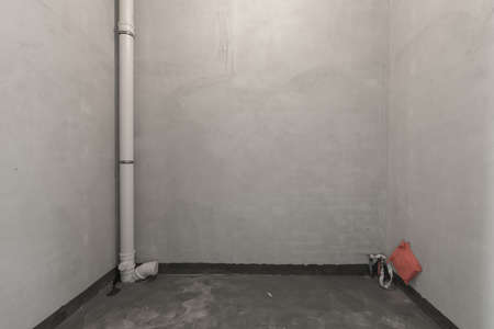 interior of the apartment without decoration in gray colors