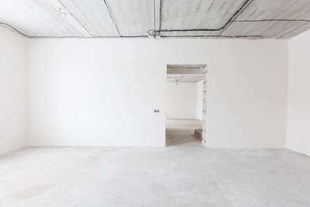 interior of the apartment without decoration in gray colors