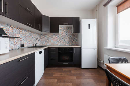kitchen set in the interior of the apartment