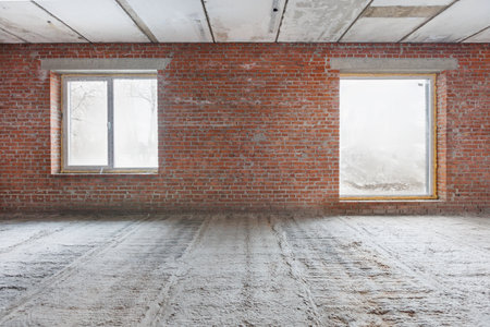 interior of the apartment without decoration in gray colors