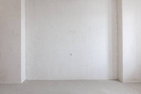 interior of the apartment without decoration in gray colors. rough finish