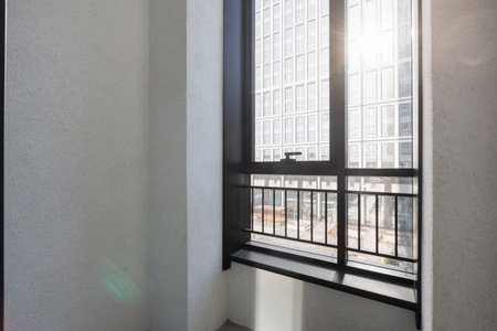 interior of the apartment without decoration in gray colors. rough finish