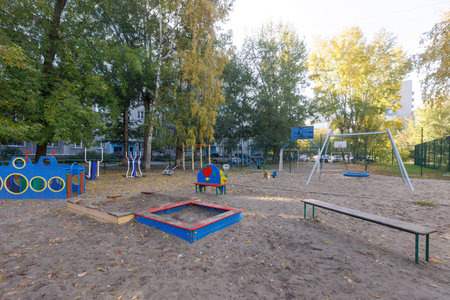 children's playground on the territory of an apartment building