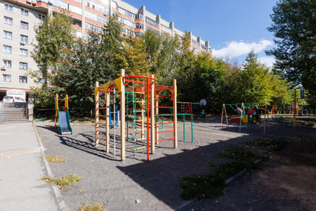 children's playground on the territory of an apartment building