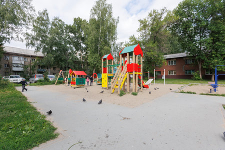 children's playground on the territory of an apartment building