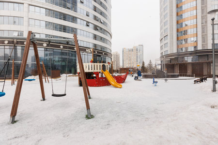 children's playground on the territory of an apartment building
