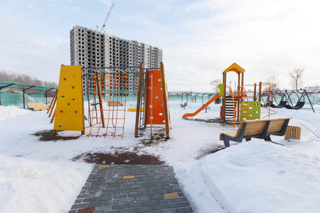 children's playground on the territory of an apartment building