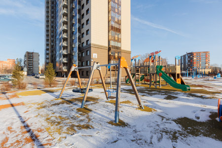 children's playground on the territory of an apartment building