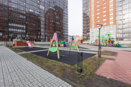 children's playground on the territory of an apartment building