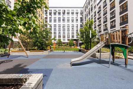 children's playground on the territory of an apartment building